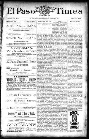 El Paso International Daily Times (El Paso, Tex.), Vol. 12, No. 2, Ed. 1 Sunday, January 3, 1892