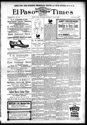 El Paso International Daily Times (El Paso, Tex.), Vol. SIXTEENTH YEAR, No. 269, Ed. 1 Wednesday, November 4, 1896
