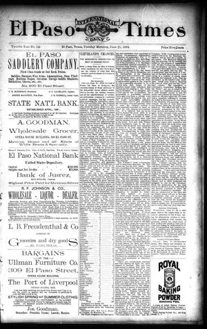 El Paso International Daily Times (El Paso, Tex.), Vol. 12, No. 144, Ed. 1 Tuesday, June 21, 1892