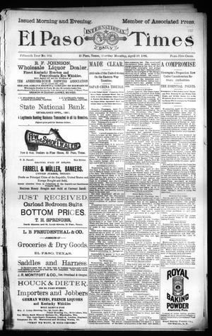 El Paso International Daily Times (El Paso, Tex.), Vol. 15, No. 102, Ed. 1 Tuesday, April 30, 1895