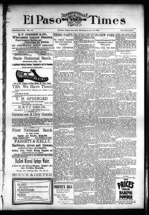 El Paso International Daily Times (El Paso, Tex.), Vol. SIXTEENTH YEAR, No. 193, Ed. 1 Saturday, August 8, 1896