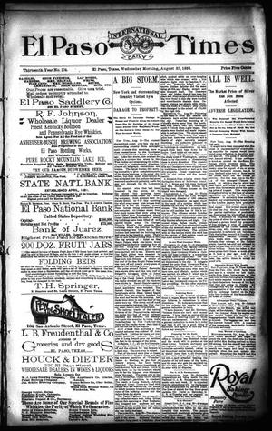 El Paso International Daily Times (El Paso, Tex.), Vol. 13, No. 204, Ed. 1 Wednesday, August 30, 1893