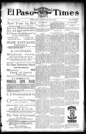 El Paso International Daily Times (El Paso, Tex.), Vol. 12, No. 175, Ed. 1 Friday, July 29, 1892