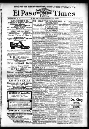 El Paso International Daily Times (El Paso, Tex.), Vol. SIXTEENTH YEAR, No. 275, Ed. 1 Thursday, November 12, 1896