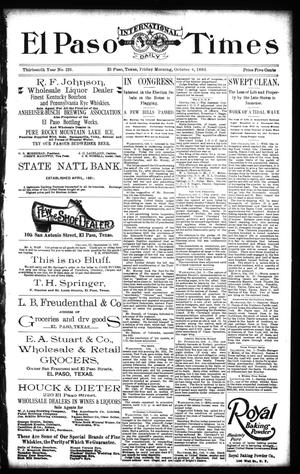 El Paso International Daily Times (El Paso, Tex.), Vol. 13, No. 226, Ed. 1 Friday, October 6, 1893