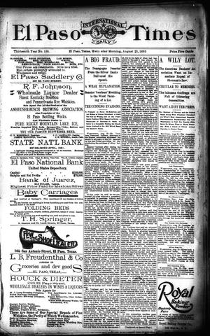 El Paso International Daily Times (El Paso, Tex.), Vol. 13, No. 198, Ed. 1 Wednesday, August 23, 1893