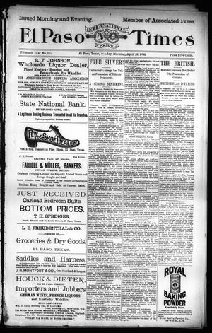 El Paso International Daily Times (El Paso, Tex.), Vol. 15, No. 101, Ed. 1 Sunday, April 28, 1895