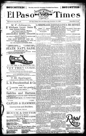 El Paso International Daily Times (El Paso, Tex.), Vol. 13, No. 297, Ed. 1 Saturday, December 30, 1893