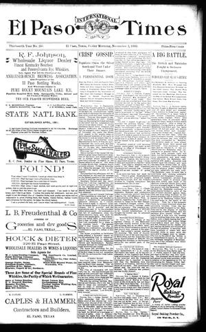 El Paso International Daily Times (El Paso, Tex.), Vol. 13, No. 250, Ed. 1 Friday, November 3, 1893
