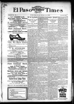 El Paso International Daily Times (El Paso, Tex.), Vol. SIXTEENTH YEAR, No. 181, Ed. 1 Saturday, July 25, 1896