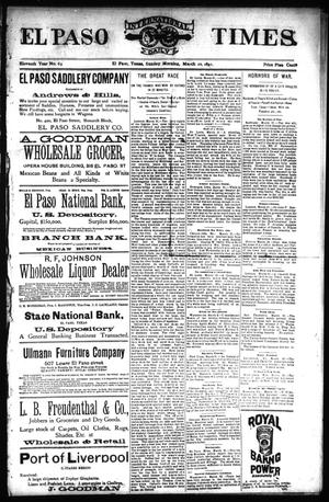 El Paso International Daily Times. (El Paso, Tex.), Vol. ELEVENTH YEAR, No. 69, Ed. 1 Sunday, March 22, 1891