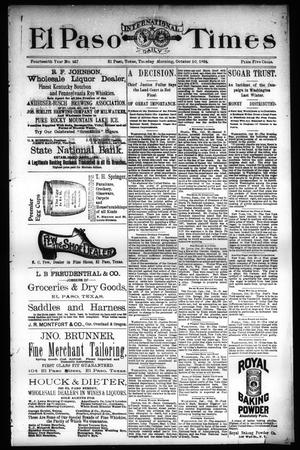 El Paso International Daily Times (El Paso, Tex.), Vol. 14, No. 257, Ed. 1 Tuesday, October 30, 1894