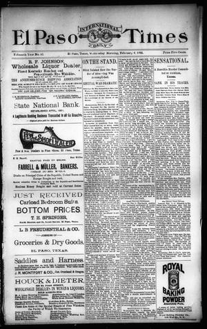 El Paso International Daily Times (El Paso, Tex.), Vol. 15, No. 31, Ed. 1 Wednesday, February 6, 1895