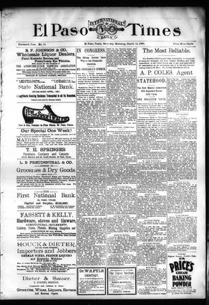 El Paso International Daily Times (El Paso, Tex.), Vol. SIXTEENTH YEAR, No. 64, Ed. 1 Saturday, March 14, 1896