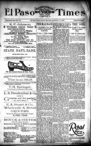 El Paso International Daily Times (El Paso, Tex.), Vol. 13, No. 210, Ed. 1 Sunday, September 17, 1893