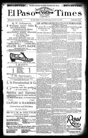 El Paso International Daily Times (El Paso, Tex.), Vol. 13, No. 282, Ed. 1 Tuesday, December 12, 1893