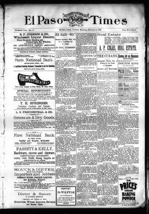 El Paso International Daily Times (El Paso, Tex.), Vol. SIXTEENTH YEAR, No. 30, Ed. 1 Tuesday, February 4, 1896