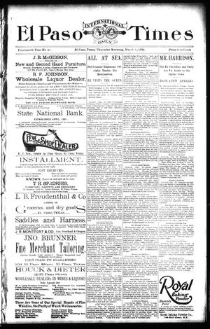 El Paso International Daily Times (El Paso, Tex.), Vol. 14, No. 51, Ed. 1 Thursday, March 1, 1894