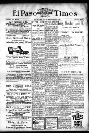 El Paso International Daily Times (El Paso, Tex.), Vol. SIXTEENTH YEAR, No. 105, Ed. 1 Thursday, April 30, 1896