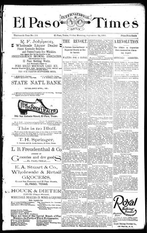 El Paso International Daily Times (El Paso, Tex.), Vol. 13, No. 214, Ed. 1 Friday, September 22, 1893