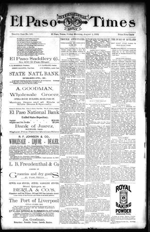 El Paso International Daily Times (El Paso, Tex.), Vol. 12, No. 180, Ed. 1 Friday, August 5, 1892