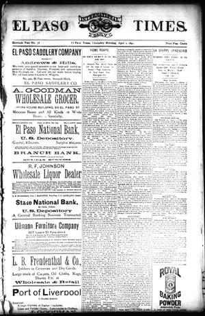 El Paso International Daily Times. (El Paso, Tex.), Vol. ELEVENTH YEAR, No. 78, Ed. 1 Thursday, April 2, 1891