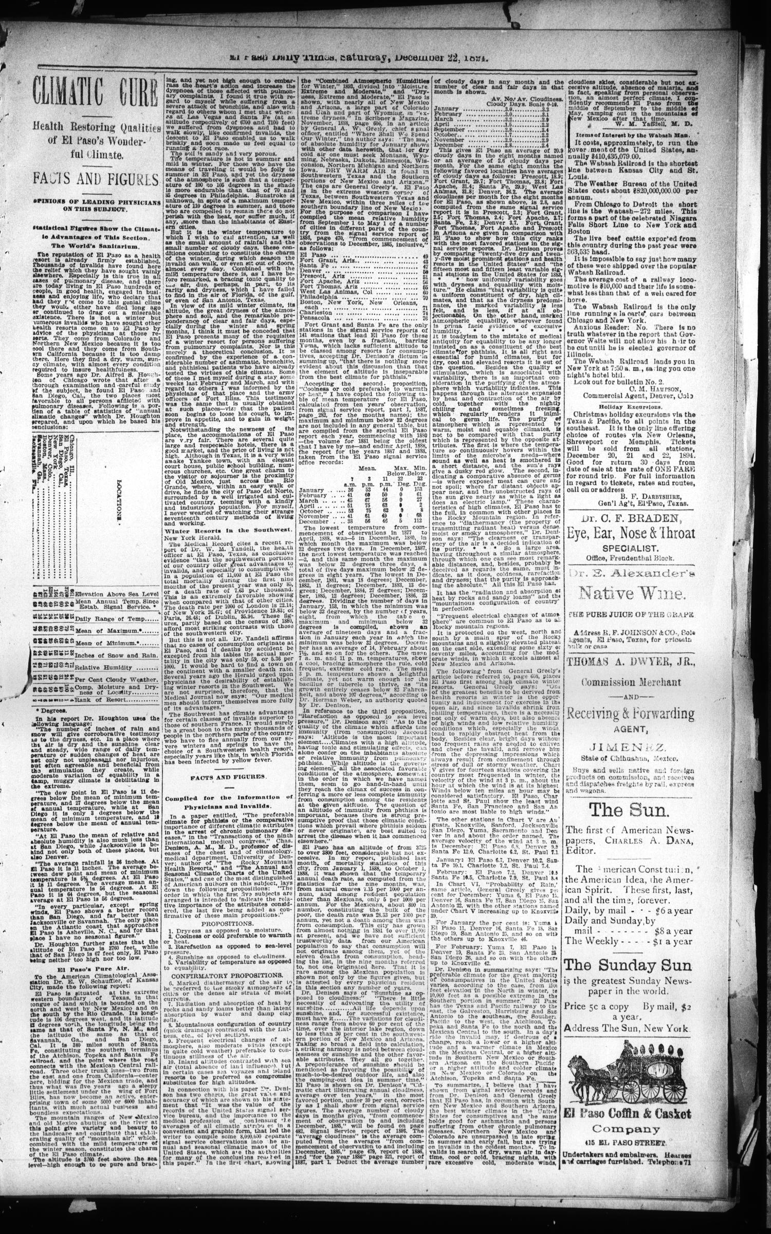 El Paso International Daily Times (El Paso, Tex.), Vol. 14, No. 302, Ed. 1 Saturday, December 22, 1894
                                                
                                                    [Sequence #]: 5 of 7
                                                