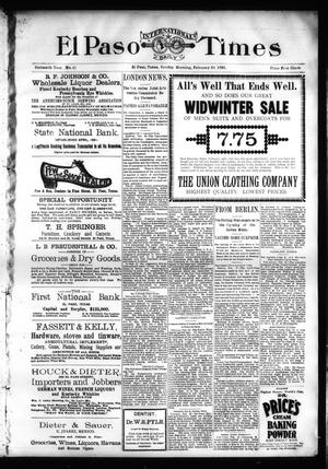 El Paso International Daily Times (El Paso, Tex.), Vol. SIXTEENTH YEAR, No. 47, Ed. 1 Sunday, February 23, 1896