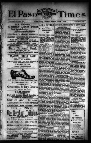 El Paso International Daily Times (El Paso, Tex.), Vol. 14, No. 181, Ed. 1 Wednesday, August 1, 1894