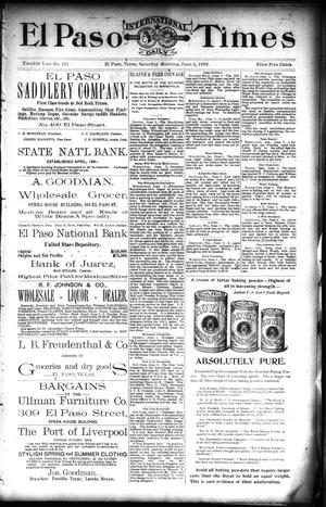El Paso International Daily Times (El Paso, Tex.), Vol. 12, No. 131, Ed. 1 Saturday, June 4, 1892