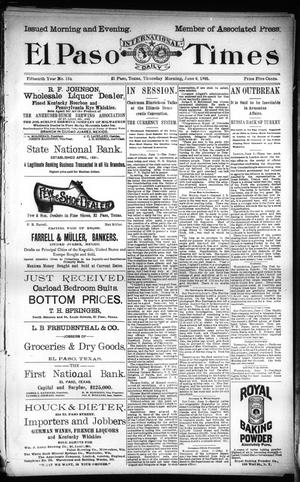 El Paso International Daily Times (El Paso, Tex.), Vol. Fifteenth Year, No. 134, Ed. 1 Thursday, June 6, 1895