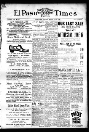 El Paso International Daily Times (El Paso, Tex.), Vol. SIXTEENTH YEAR, No. 147, Ed. 1 Wednesday, June 17, 1896