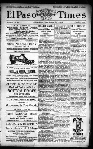 El Paso International Daily Times (El Paso, Tex.), Vol. 15, No. 111, Ed. 1 Friday, May 10, 1895