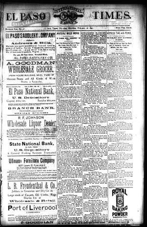 El Paso International Daily Times. (El Paso, Tex.), Vol. ELEVENTH YEAR, No. 48, Ed. 1 Thursday, February 26, 1891
