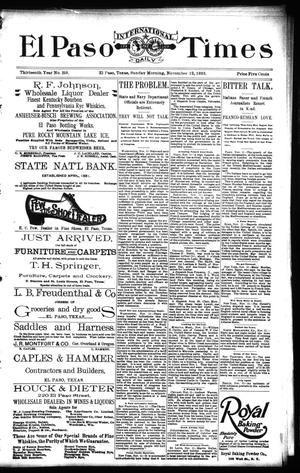 El Paso International Daily Times (El Paso, Tex.), Vol. 13, No. 258, Ed. 1 Sunday, November 12, 1893