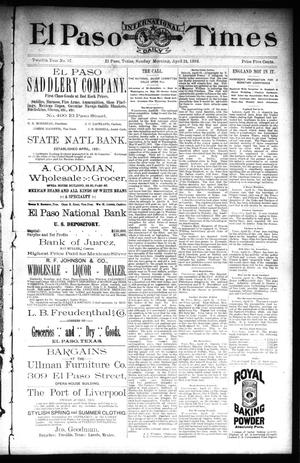 El Paso International Daily Times (El Paso, Tex.), Vol. 12, No. 97, Ed. 1 Sunday, April 24, 1892
