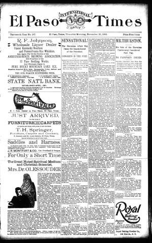 El Paso International Daily Times (El Paso, Tex.), Vol. 13, No. 267, Ed. 1 Thursday, November 23, 1893