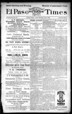 El Paso International Daily Times (El Paso, Tex.), Vol. Fifteenth Year, No. 150, Ed. 1 Tuesday, June 25, 1895