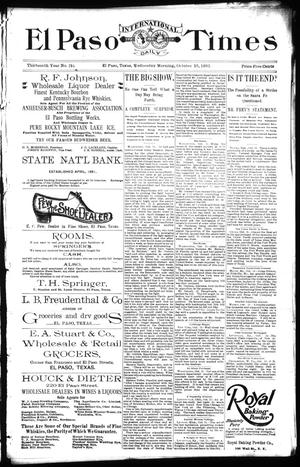El Paso International Daily Times (El Paso, Tex.), Vol. 13, No. 242, Ed. 1 Wednesday, October 25, 1893