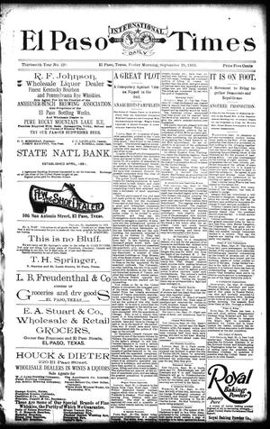 El Paso International Daily Times (El Paso, Tex.), Vol. 13, No. 220, Ed. 1 Friday, September 29, 1893