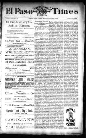 El Paso International Daily Times (El Paso, Tex.), Vol. 12, No. 22, Ed. 1 Tuesday, January 26, 1892