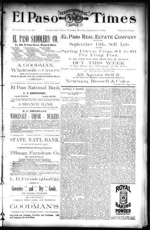 El Paso International Daily Times (El Paso, Tex.), Vol. 11, No. 210, Ed. 1 Thursday, September 17, 1891