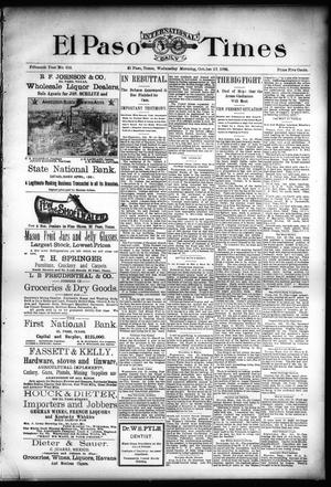 Primary view of object titled 'El Paso International Daily Times (El Paso, Tex.), Vol. Fifteenth Year, No. 252, Ed. 1 Wednesday, October 23, 1895'.