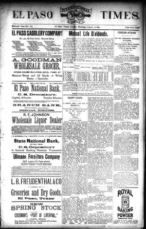 El Paso International Daily Times. (El Paso, Tex.), Vol. ELEVENTH YEAR, No. 185, Ed. 1 Sunday, August 16, 1891