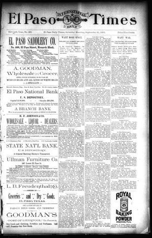 El Paso International Daily Times (El Paso, Tex.), Vol. 11, No. 218, Ed. 1 Saturday, September 26, 1891