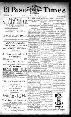 El Paso International Daily Times (El Paso, Tex.), Vol. 12, No. 51, Ed. 1 Tuesday, March 1, 1892