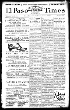 El Paso International Daily Times (El Paso, Tex.), Vol. 13, No. 294, Ed. 1 Wednesday, December 27, 1893