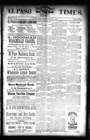 El Paso International Daily Times. (El Paso, Tex.), Vol. ELEVENTH YEAR, No. 173, Ed. 1 Friday, July 24, 1891