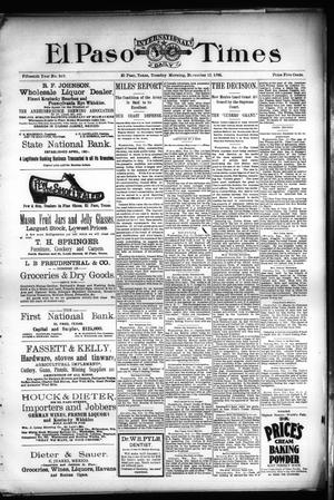 El Paso International Daily Times (El Paso, Tex.), Vol. Fifteenth Year, No. 269, Ed. 1 Tuesday, November 12, 1895