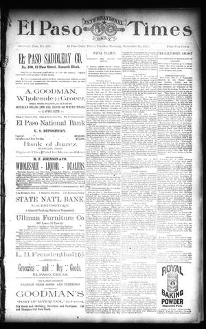 El Paso International Daily Times (El Paso, Tex.), Vol. 11, No. 255, Ed. 1 Tuesday, November 10, 1891